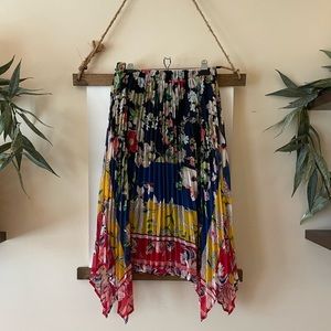 Anthropologie One September Pleated Midi Skirt